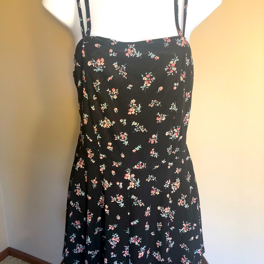 Xhilaration Black with flowers skort mini dress
